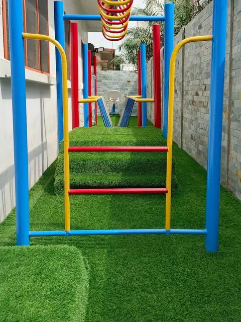 Colourful climbing frame
