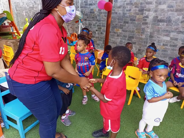 Children in sports kit on an activity day